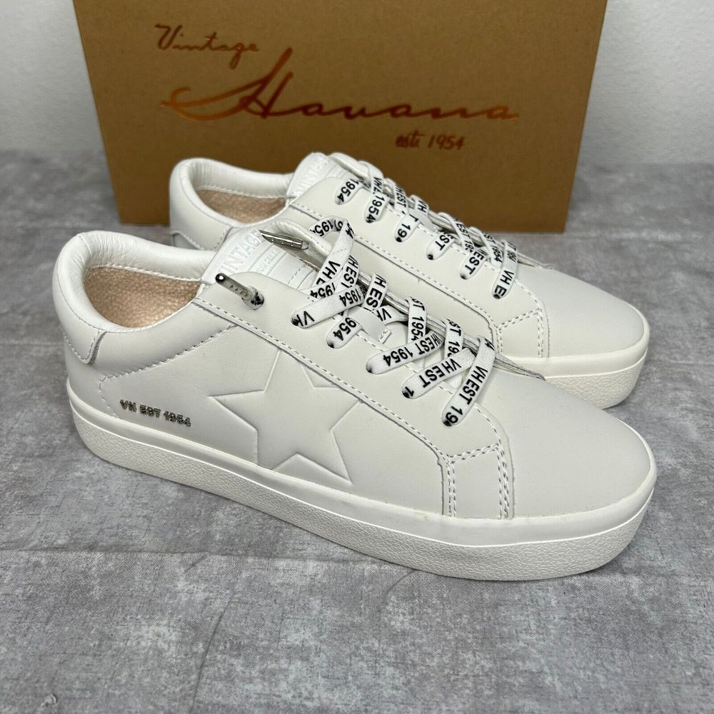 Vintage Havana Epic All White Womens Casual Fashion Sneaker SIze 6.5 Shoes
